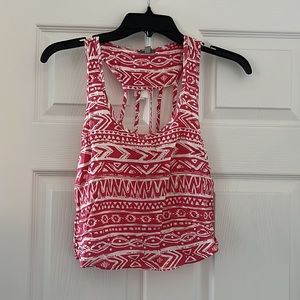 Pink and white crop top